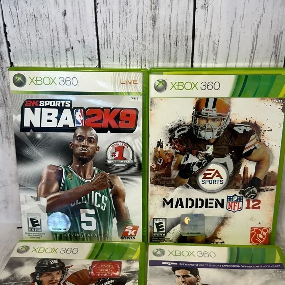 Microsoft Xbox‎ 360 lot of 4 Sports Games Madden 12 NHL 13 NBA2K9 Kevin Grant